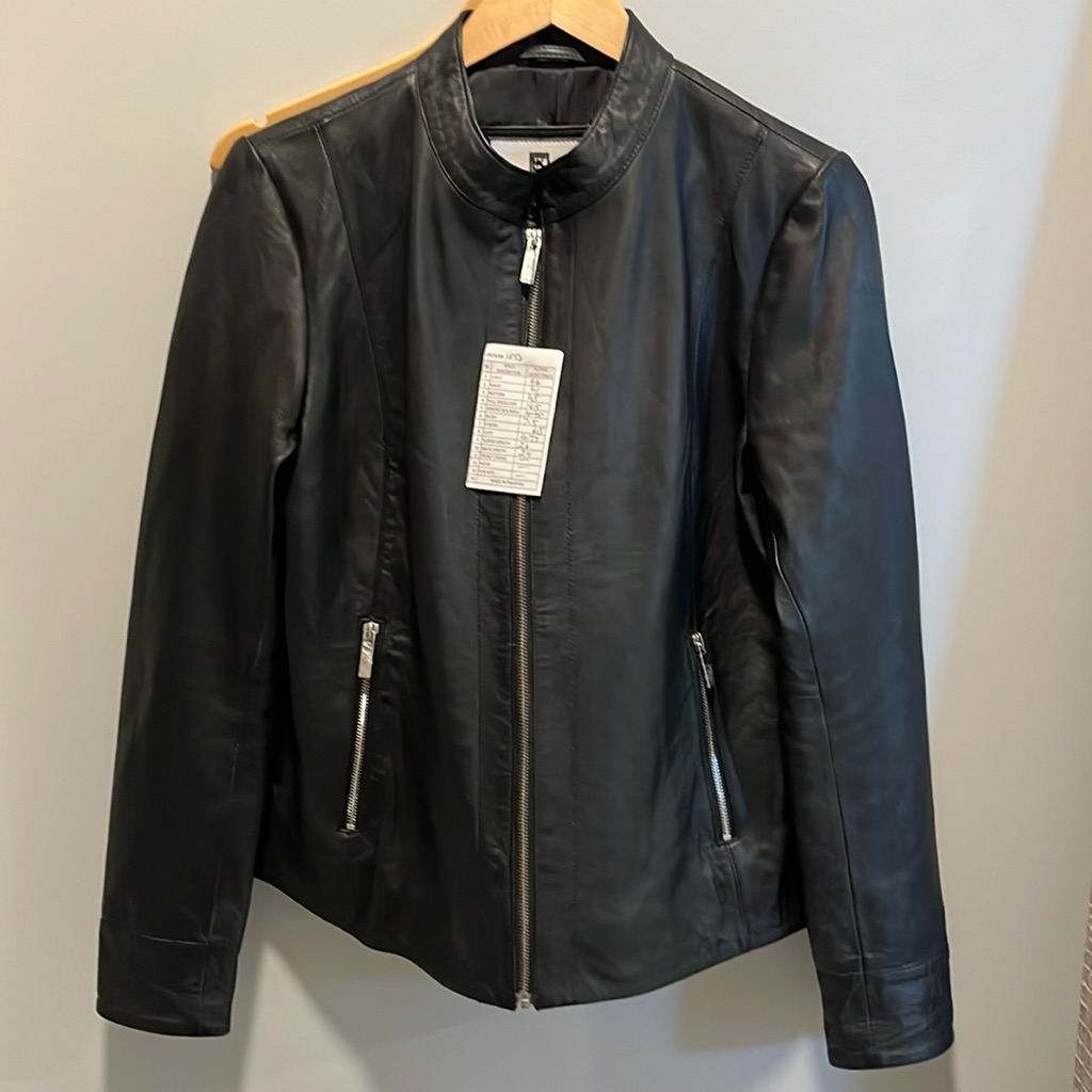 New With Tags Black Leather Jacket.